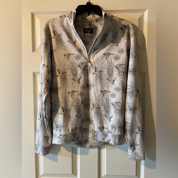 Waggle Performance Golf Pullover Gray Camo Animal Print Mens Small 1/4 Zip - Picture 1 of 6